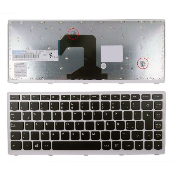 Teclado Latino LENOVO | IDEAPAD | S300 | NEGRO | CON MARCO BLANCO
