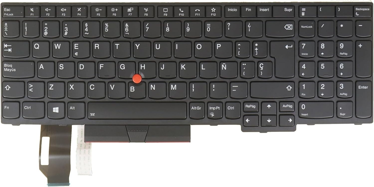 TECLADO ESPAÑOL LENOVO THINKPAD T15 GEN 1 GEN 2 P15s GEN 1 GEN 2 SERIES NO RETROILUMINADO Y CON POINT STICK MARCO NEGRO · 20S6 20S7 20T4 20T5 20W4 20W5 20W6 20W7