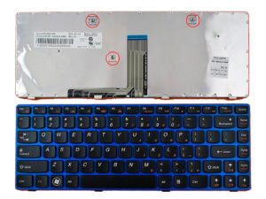 TECLADO INGLÉS LENOVO | IDEAPAD Z480 NEGRO | MARCO AZUL