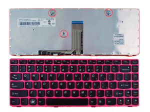 TECLADO INGLÉS LENOVO | IDEAPAD Z480 NEGRO | MARCO ROSA