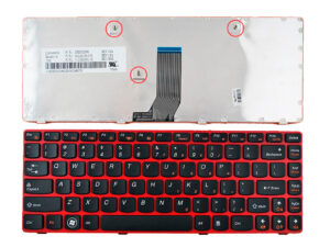 TECLADO INGLÉS LENOVO | IDEAPAD Z480 NEGRO | MARCO ROJO