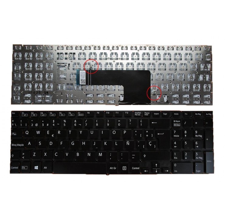 TECLADO ESPAÑOL SONY VAIO SVF15A SVF15E | NEGRO | SIN MARCO