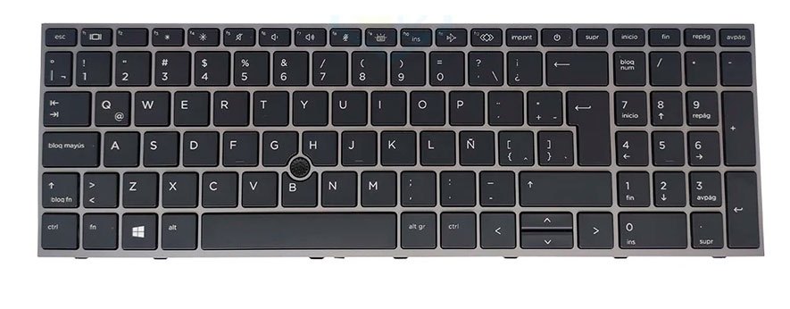 TECLADO ESPAÑOL HP ZBOOK FURY 15 G7 FURY 15 G8 SERIES CON RETROILUMINACION Y CON POINTSTICK · M17094-161 L97967-161 9Z.NHNBC.11E