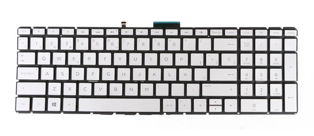 TECLADO ESPAÑOL HP PAVILION 15-BS SERIES RETROILUMINADO | PLATA SIN MARCO