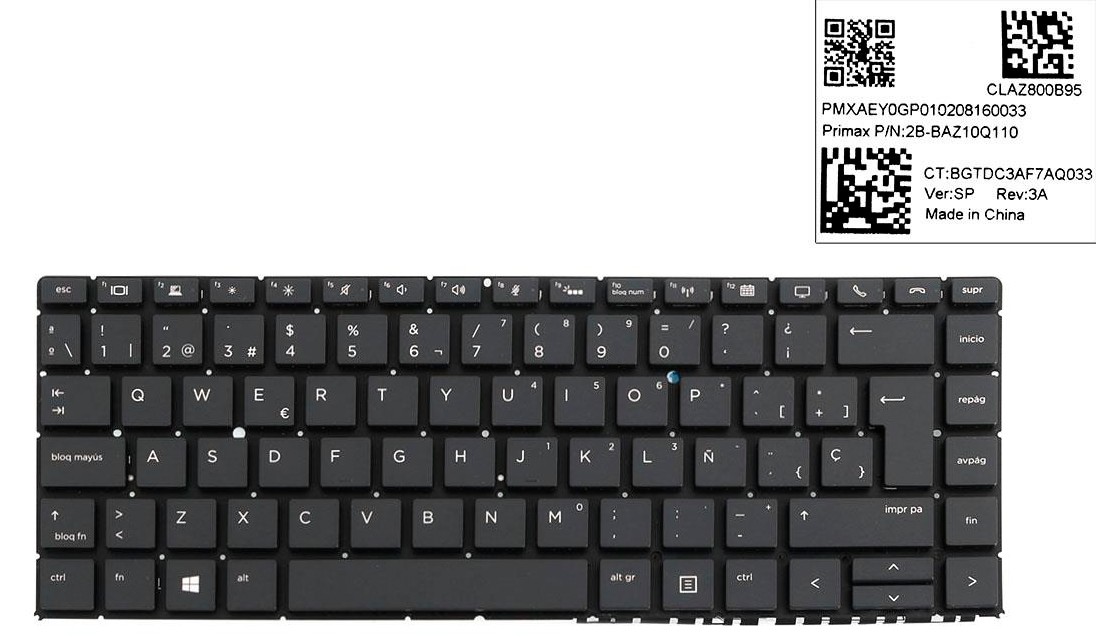 TECLADO ESPAÑOL HP ELITEBOOK X360 1040 G4 1040 G5 SERIES RETROILUMINADO | 2B-BAZ10Q110 L29072-041