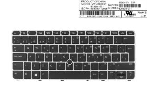 TECLADO ESPAÑOL HP ELITEBOOK 720 G3 725 G3 820 G3 SERIES CON FRAME PLATA RETROILUMINADO Y POINTSTICK