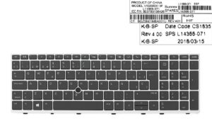 TECLADO ESPAÑOL HP ELITEBOOK 850 G5 755 G5 ZBOOK 15U G5 SERIES CON FRAME PLATA RETROILUMINADO Y CON POINTSTICK