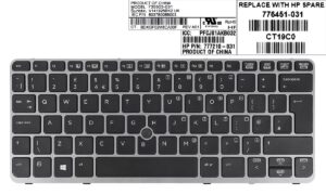 TECLADO UK HP ELITEBOOK 820 G1 820 G2 SERIES FRAME GRIS Y POINTSTICK | 735503-001 6037B0086001