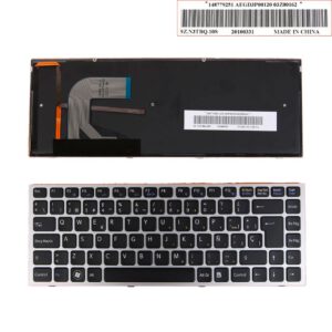 TECLADO ESPAÑOL SONY VAIO VPC-S SERIES | RETROILUMINADO CON FRAME GRIS Y TECLAS NEGRAS
