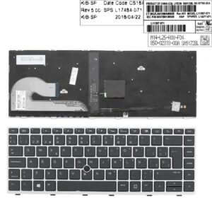 TECLADO ESPAÑOL HP ELITEBOOK 840 G5 SERIES CON MARCO GRIS RETROILUMINADO Y CON POINTSTICK · L14377-161 L11307-07 L17484-071
