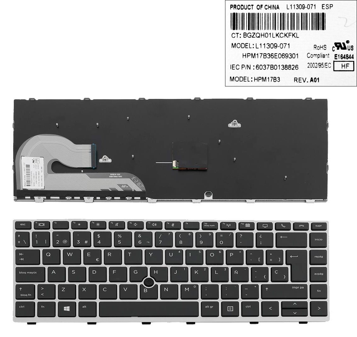 TECLADO ESPAÑOL PORTATIL HP ELITEBOOK 840 G5 SERIES CON POINTSTICK Y NO RETROILUMINADO | 6037B0138826 L11309-071