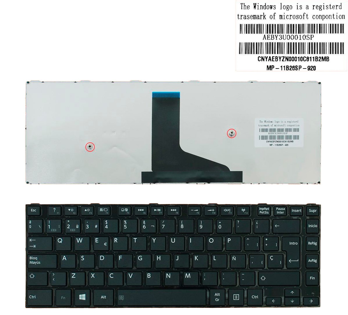 TECLADO ESPAÑOL TOSHIBA SATELLITE L40 L40-A SERIES