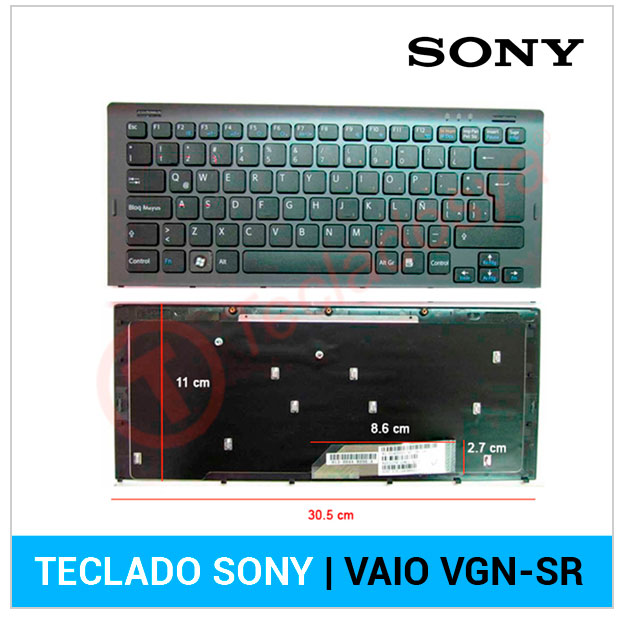 TECLADO PORTUGUÉS SONY | VAIO VGN-SR | NEGRO | CON MARCO NEGRO