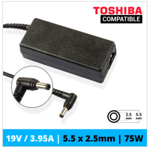 CARGADOR TOSHIBA COMPATIBLE | 19V / 3.95A | 5.5 x 2.5mm | 75W