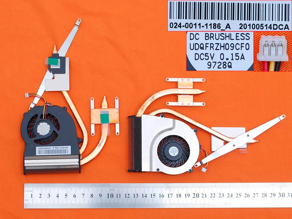 VENTILADOR CPU CON DISIPADOR SONY VAIO VGN-SR SERIES | 024-0011-1186_A