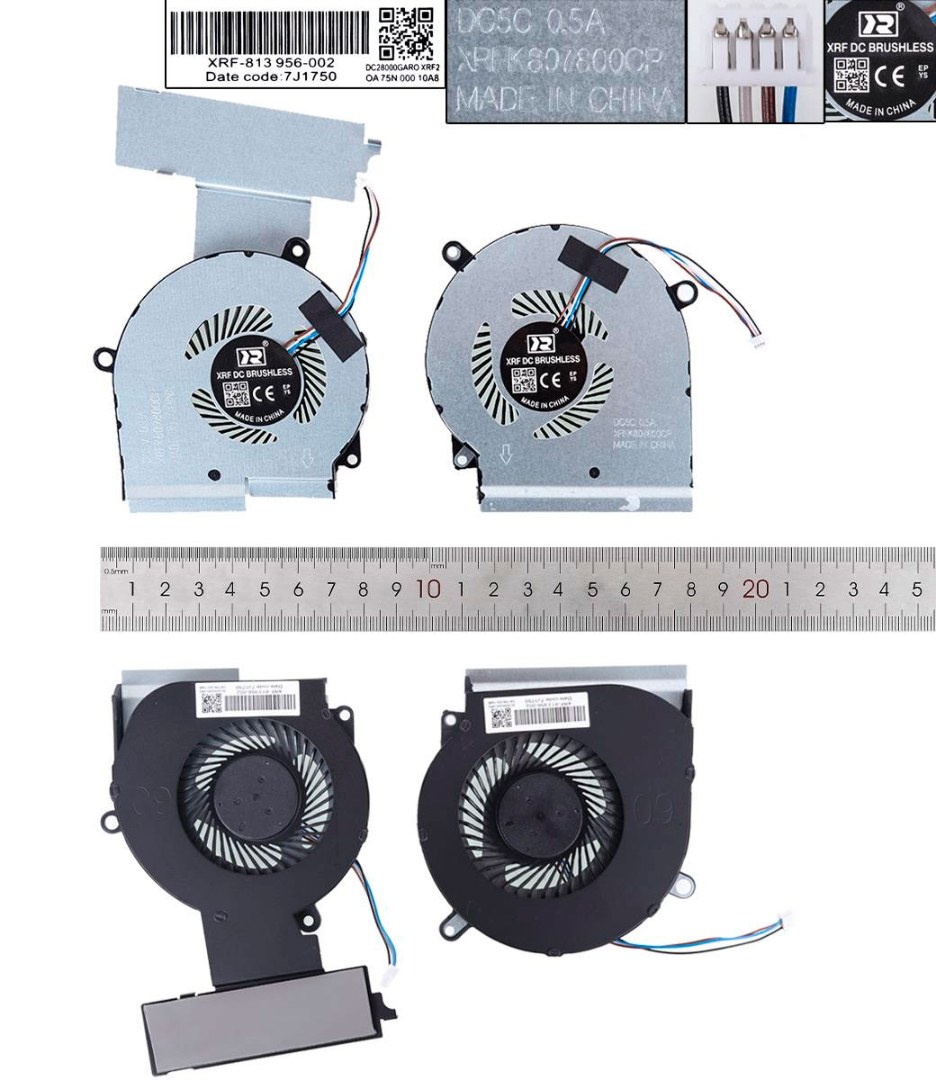 PAR DE VENTILADORES CPU + GPU HP 15-DC SERIES | L30203-001 L30203-001 L30204-001